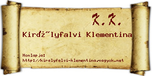Királyfalvi Klementina névjegykártya